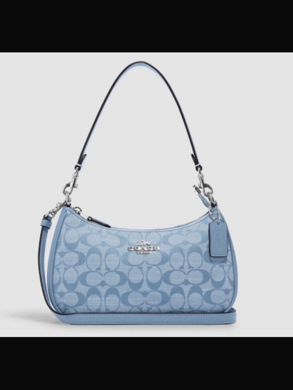 Coach Light Blue Signature Jacquard Shoulder Bag